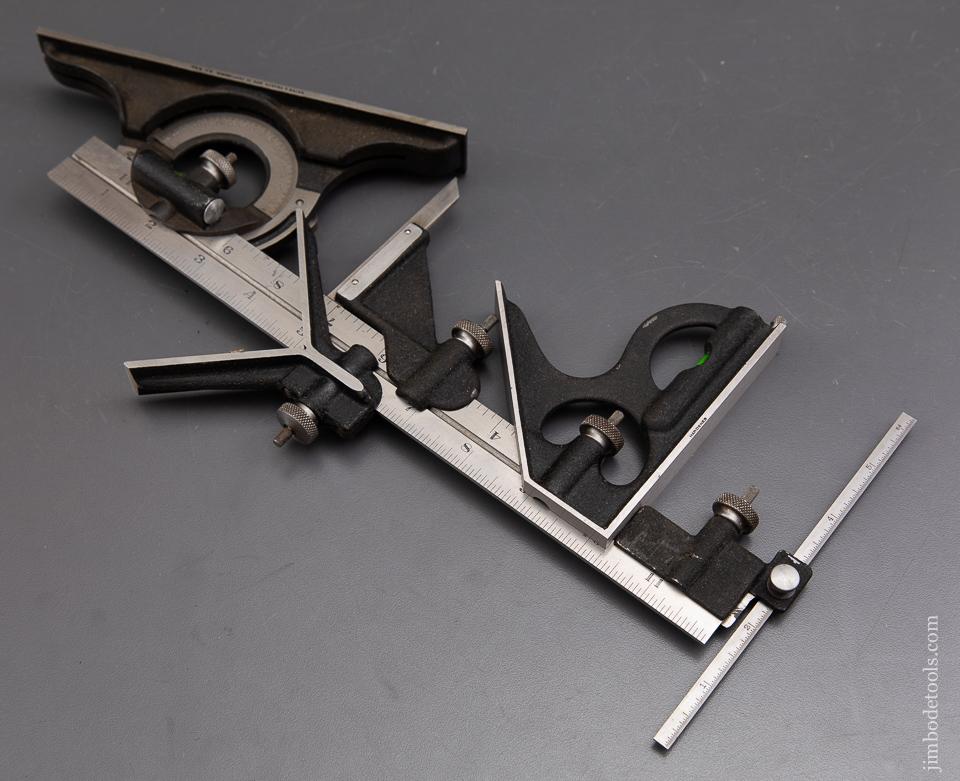 Big! BROWN & SHARPE Twelve inch Combination Square with FIVE Heads - 93083