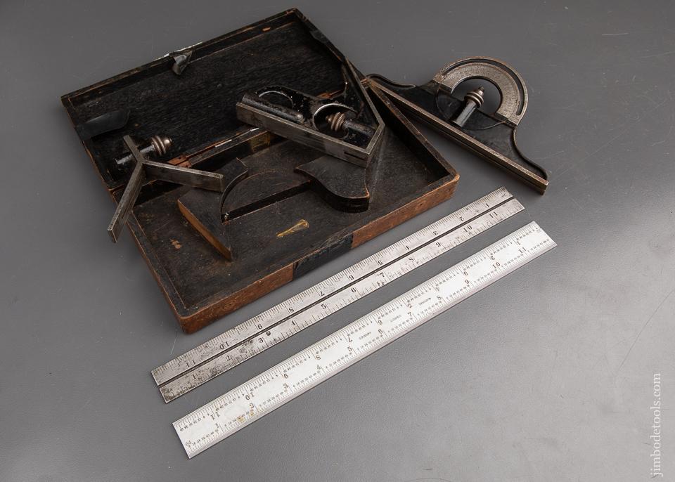 STARRETT Combination Square Set with Two Scales in Box - 93117