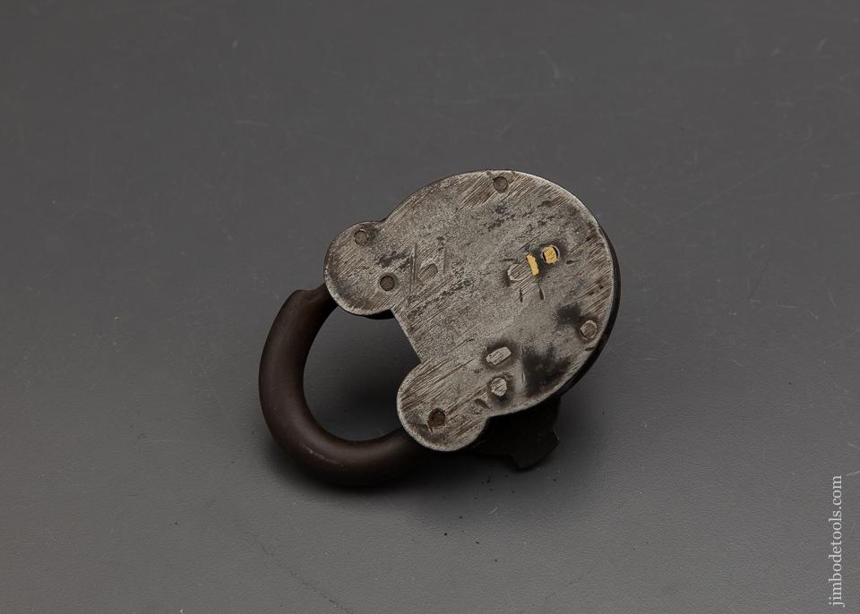 Early Decorated Four inch Lock with Key - 93118