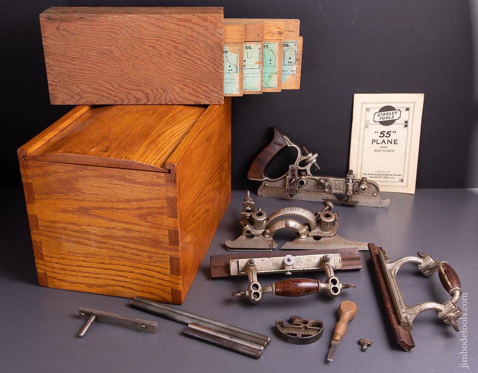 STANLEY No. 55 Combination Plane 100% COMPLETE in Original Box Ca. 1897-1908 - 93143