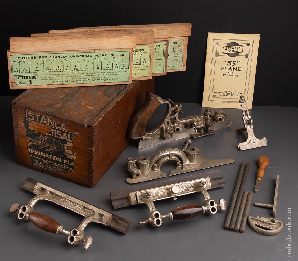 STANLEY No. 55 Combination Plane 100% COMPLETE in Original Box Ca. 1897-1908 - 93144