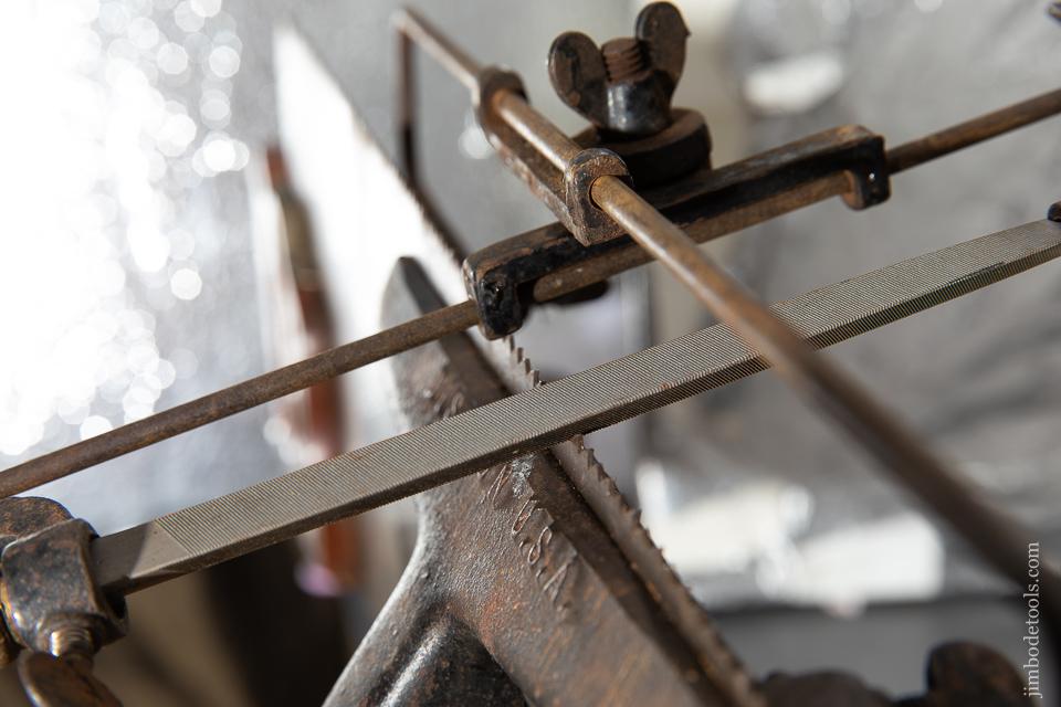 DISSTON No. 2 Saw Filing Vise with Guides. Quick Release with Full Box of NEW SIMONDS Saw Files - 93200