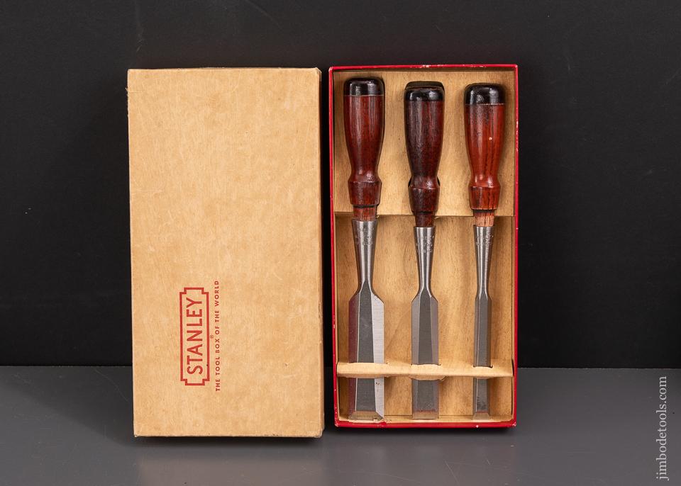 Three STANLEY No. 750 Chisels MINT in Original Box -93225