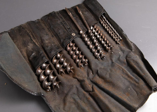 COMPLETE Set of Thirteen Auger Bits by JAMES SWAN in Roll - 93247