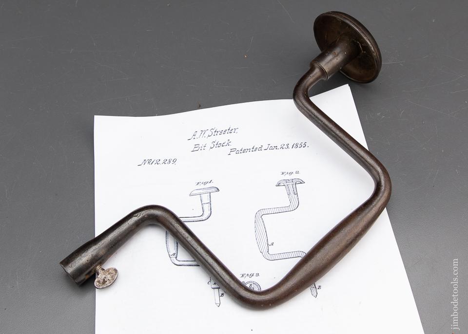 STREETER Patent January 23, 1855 Bit Brace - 93301