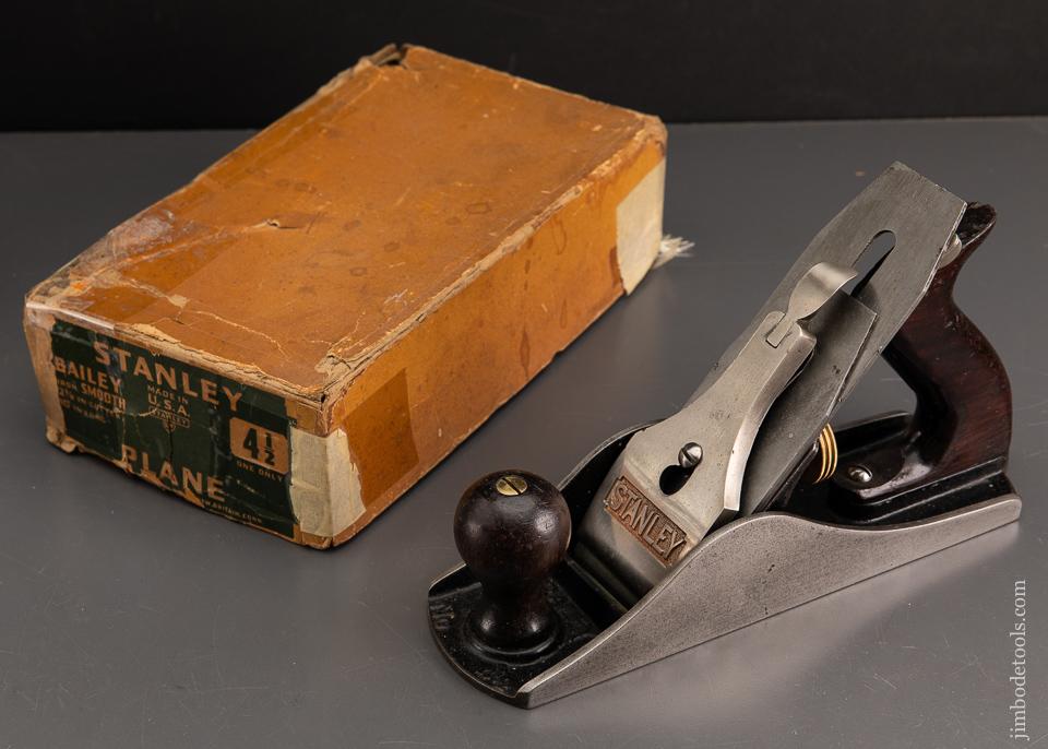 STANLEY No. 4 1/2 Smooth Plane Type 16 circa 1933-41 FINE in Original Box - 93306