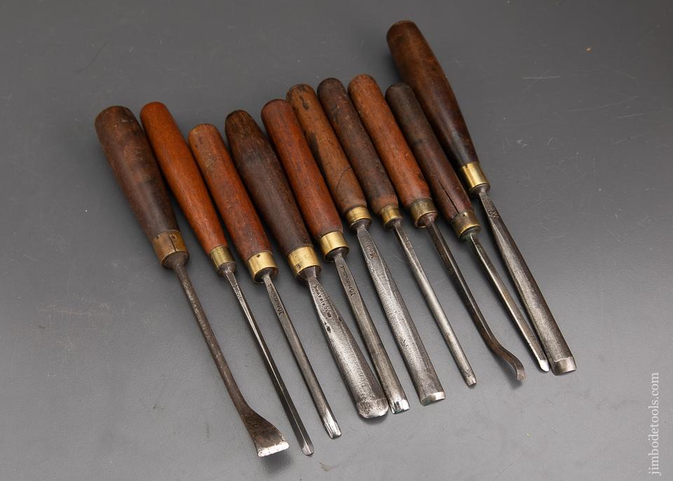 Set of Ten ADDIS Carving Gouges - 93308