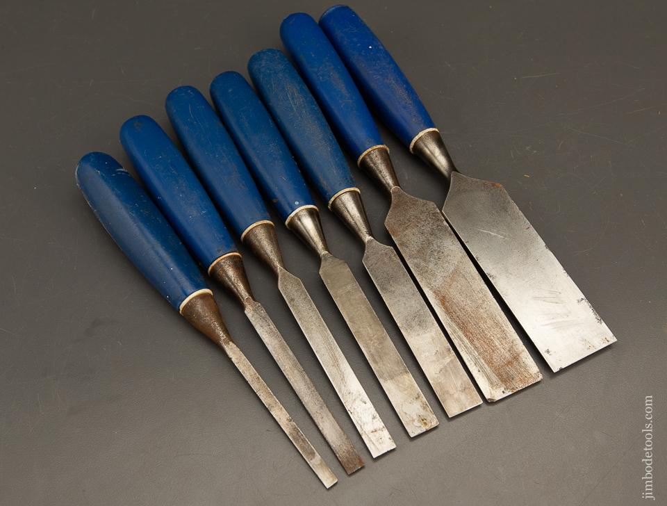Set of Seven MARPLES Blue Chip Bevel Edge Bench Chisels - 93337