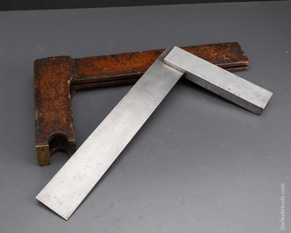 FINE Twelve inch BROWN & SHARPE Try Square with Wooden Case -  93341