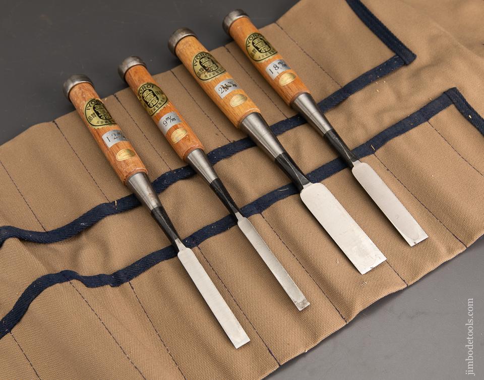 MINT! Set of Four IOYORI  Firmer Chisels with Decals in Roll - 93421