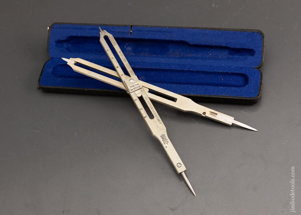 Eight inch C 1953 WEEKS & PLATH INC Proportional Dividers in Original Fitted Case - 93422