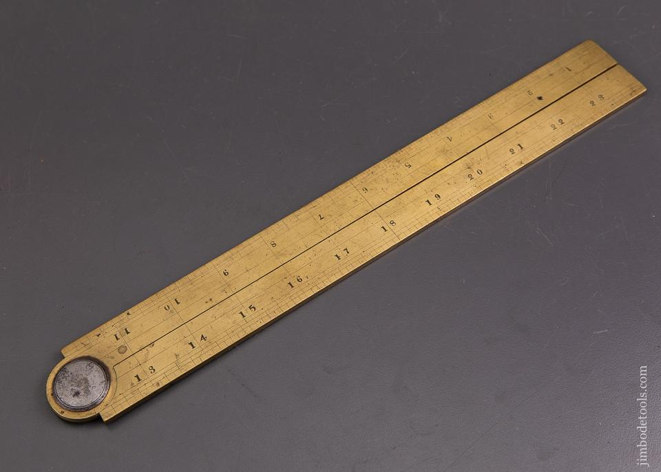 RARE Two Foot Heavy Brass Folding GEAR SECTOR Rule by JOHN ORSWELL Fall River, MA - 93431UR