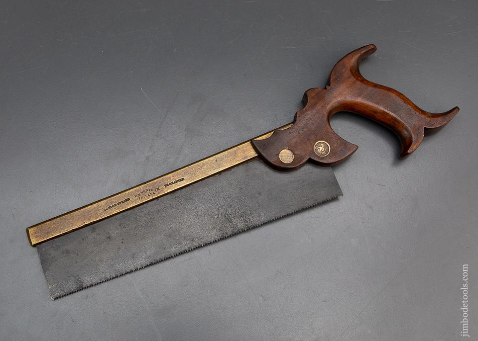 Wonderful WM. McNIECE PHILADA Triple Cove Batwing London Spring Brass Back Saw circa 1859 - 93440UR