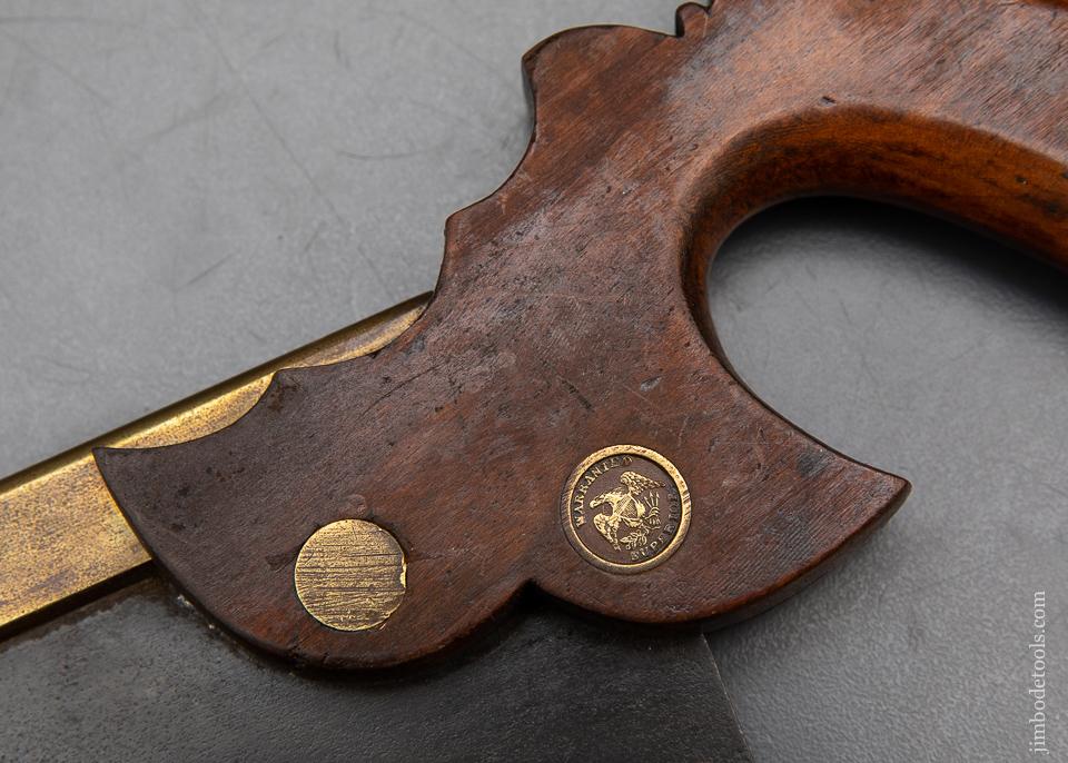 Wonderful WM. McNIECE PHILADA Triple Cove Batwing London Spring Brass Back Saw circa 1859 - 93440UR