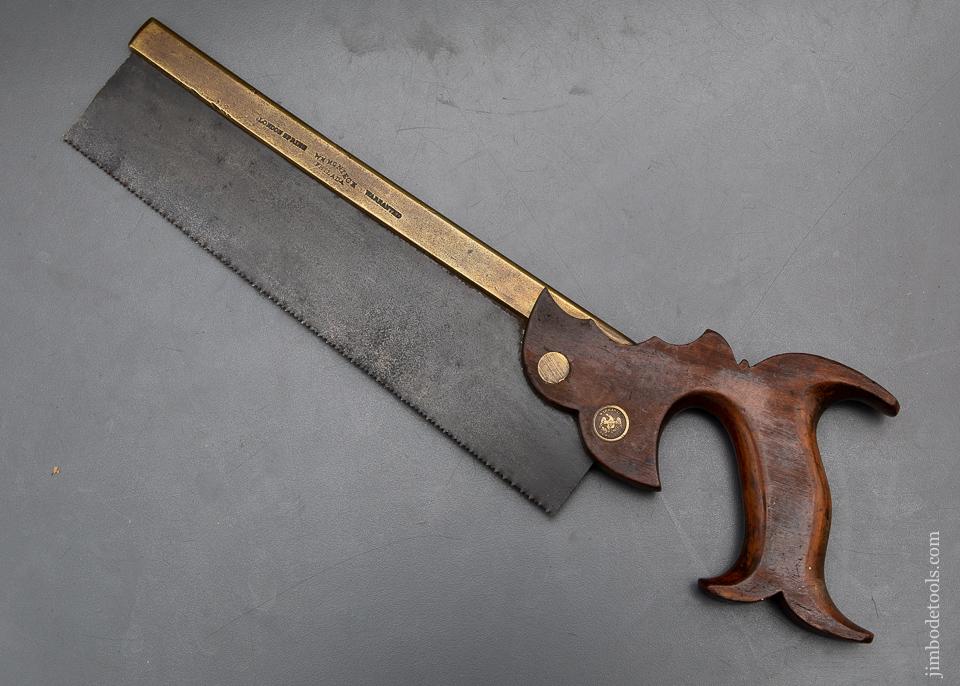 Wonderful WM. McNIECE PHILADA Triple Cove Batwing London Spring Brass Back Saw circa 1859 - 93440UR