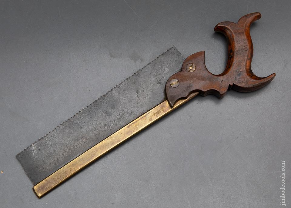 Wonderful WM. McNIECE PHILADA Triple Cove Batwing London Spring Brass Back Saw circa 1859 - 93440UR