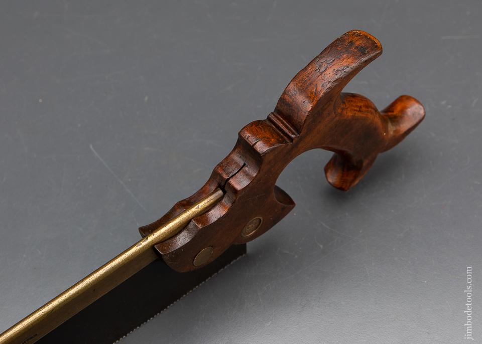Wonderful WM. McNIECE PHILADA Triple Cove Batwing London Spring Brass Back Saw circa 1859 - 93440UR