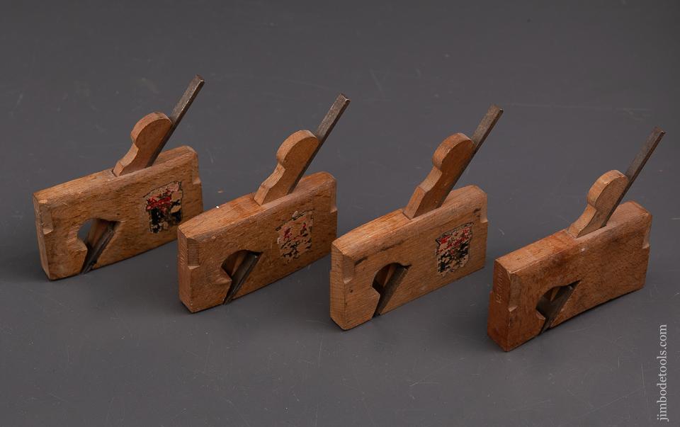 Near Mint! Set of Four Miniature 3 1/2 inch Rabbet Planes with Decals by SALMEN-INVICTA - 93449R