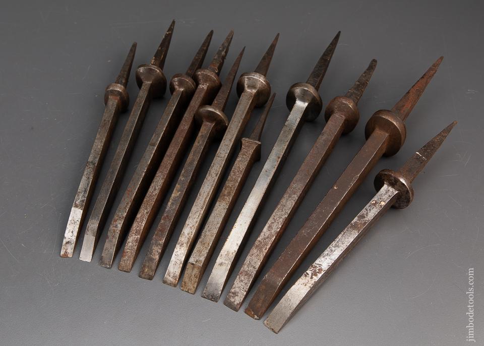 Eleven Pig Sticker Mortise Chisels - 93462