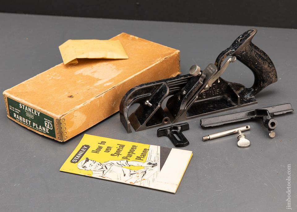 STANLEY No. 78 Duplex, Rabbet, and Filletster Plane COMPLETE in Original Box - 93507