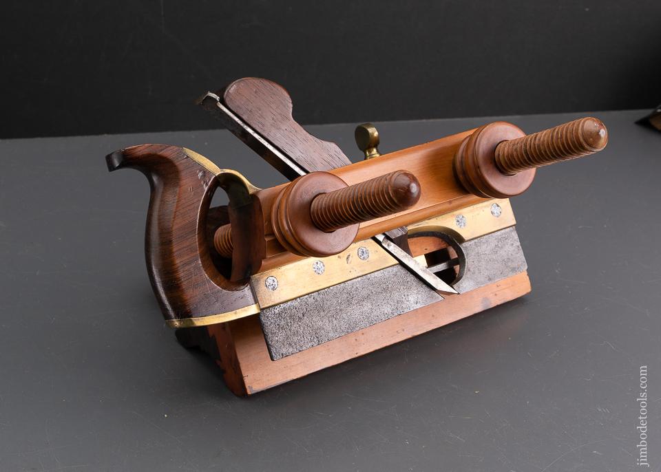 Magnificent! E.W. CARPENTER Patent 1838 Rosewood & Boxwood Handled Plow Plane - 93521U