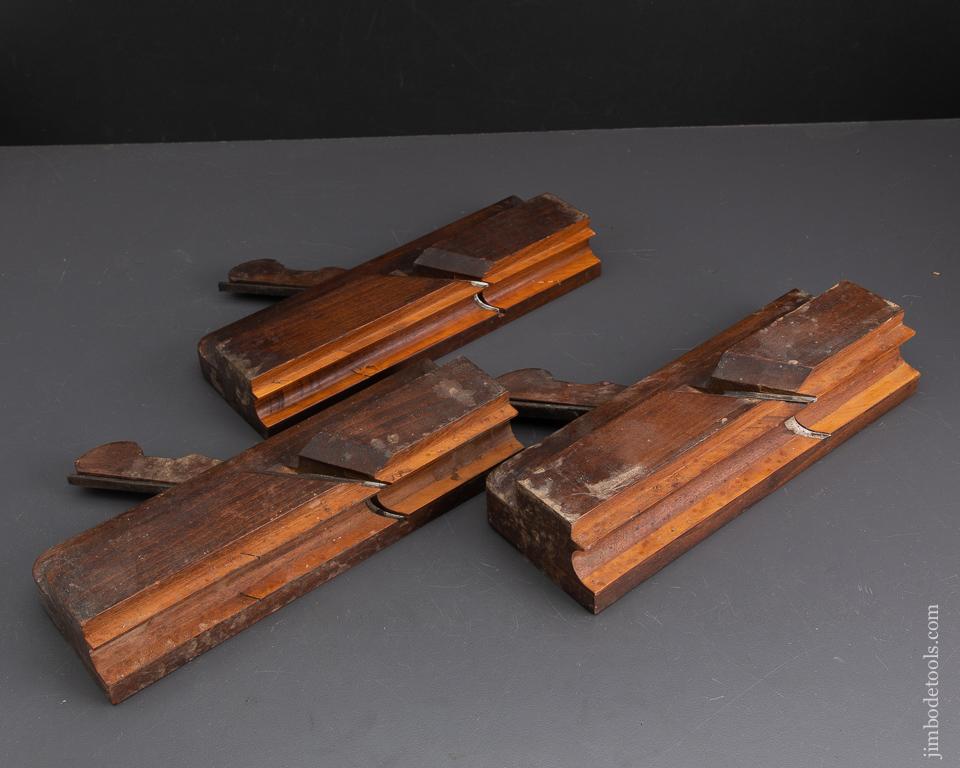 Three Crisp BALDWIN Side Bead Molding Planes 93554 Jim Bode Tools