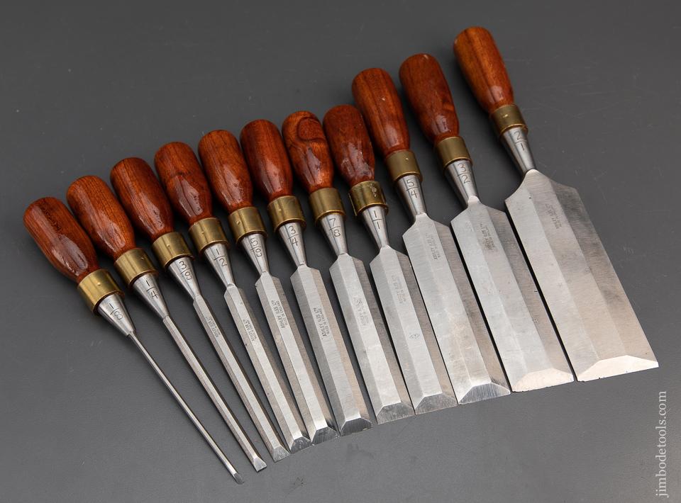 FINE Set of Eleven ASHLEY ILES Bench Chisels - 93623