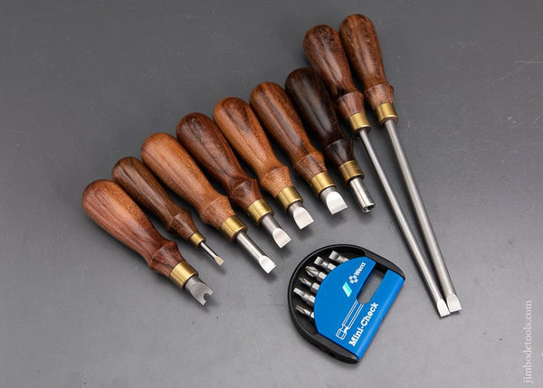 Complete! 9 Piece LIE-NIELSEN Screwdriver Set Cocobolo - 93640