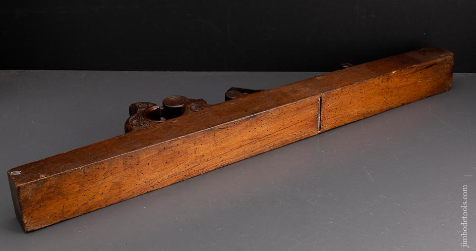 Gorgeous! 31 inch Carved Dutch Jointer Plane Dated 1799 - 93689U