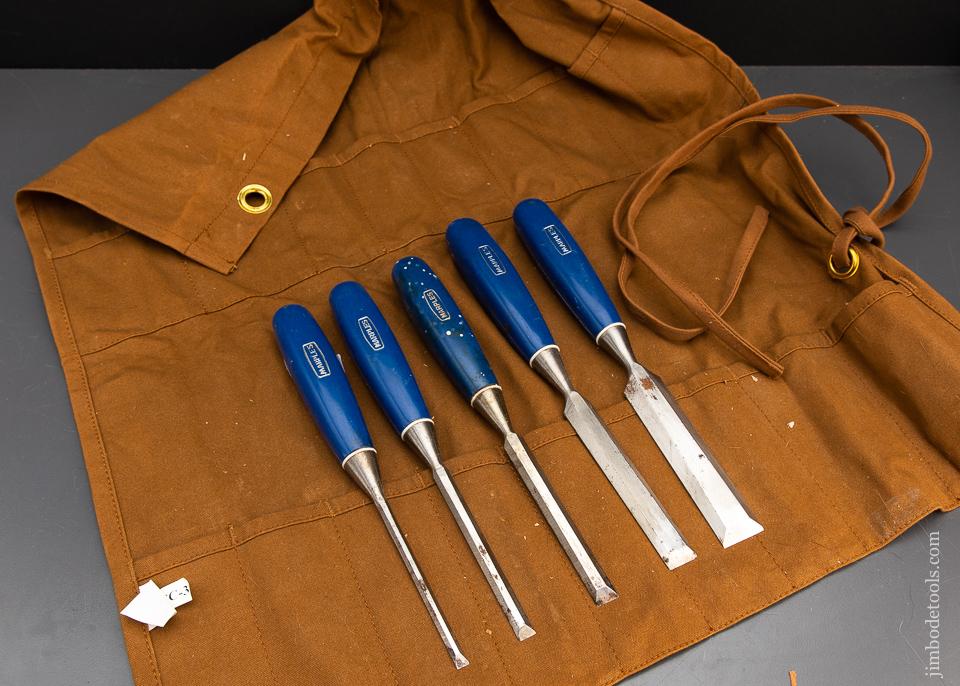 Set of Five MARPLES Blue Chip Chisels in Roll - 93715