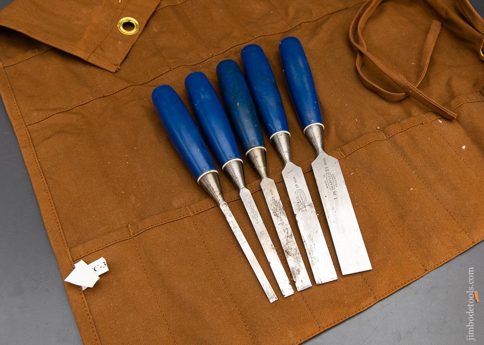 Set of Five MARPLES Blue Chip Chisels in Roll - 93715