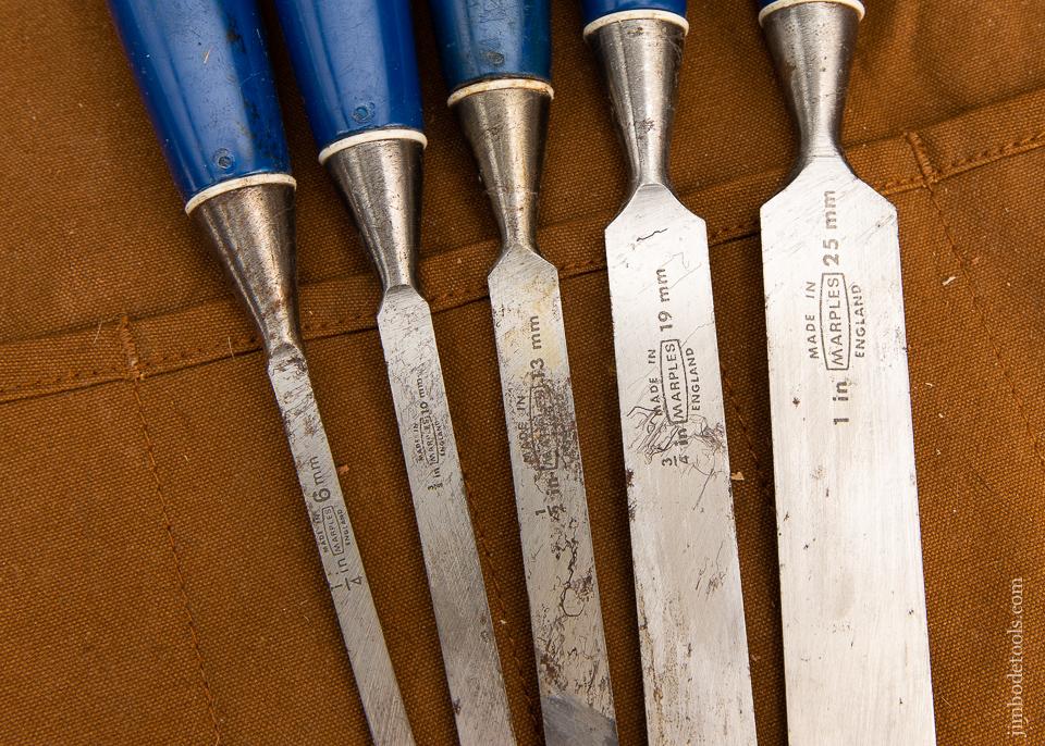 Set of Five MARPLES Blue Chip Chisels in Roll - 93715