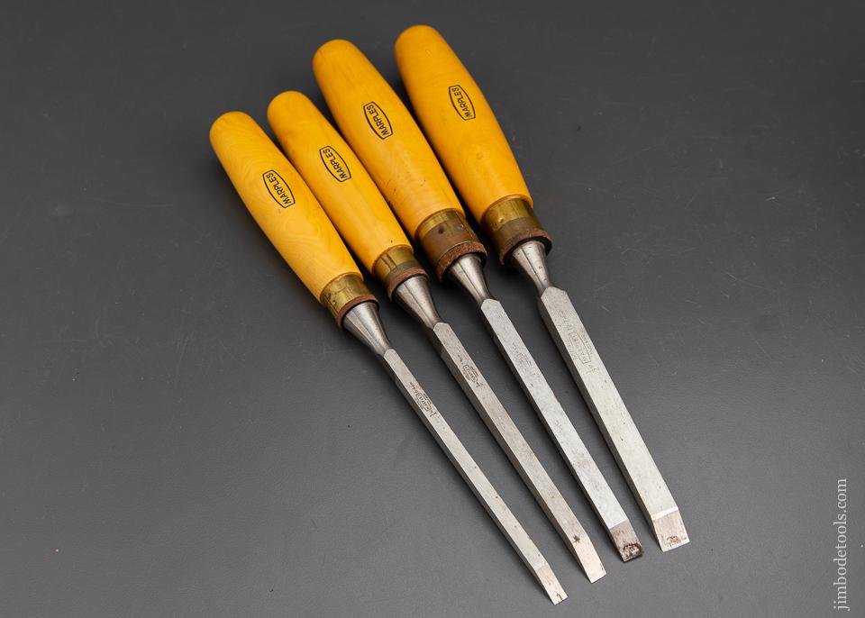 MINTY Vintage Set of Five MARPLES Boxwood Handled Mortise Chisels - 93818