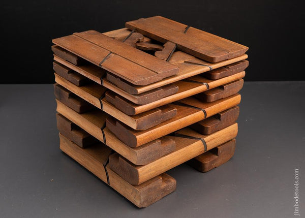 FINE & COMPLETE! Matched Set of Eighteen Hollows & Rounds Moulding Planes SKEWED - 94019