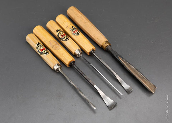 MINT Five TWO CHERRIES Carving Gouges UNUSED! - 94027