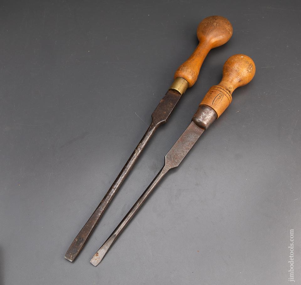 Two MARPLES Boxwood Handled Cabinet Maker's Turn Screws - 94056