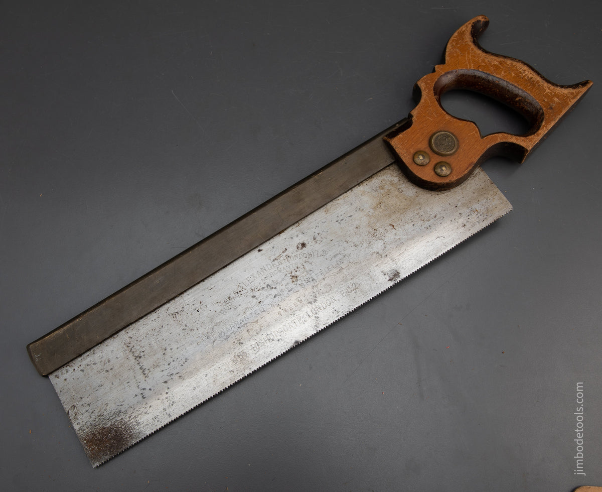 Extra Extra FINE! 14 point 14 inch Crosscut ROSS & ALEXANDER Brass Back Saw - 94159