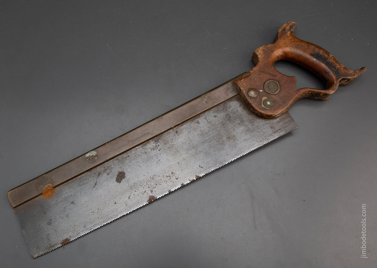 RARE 13 point 14 inch Rip DISSTON Brass Back Saw - 94177