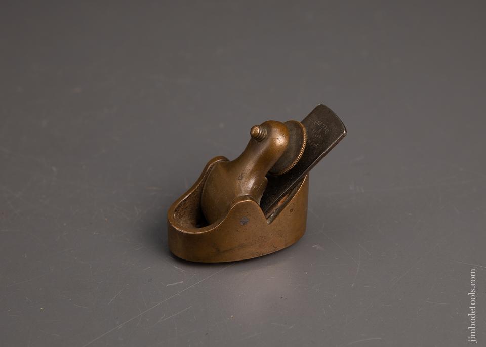 Beautiful Preston Gunmetal Instrument Maker's Plane Compassed and Radiused 2 1/4 long 7/8 Iron - EXCELSIOR 94197