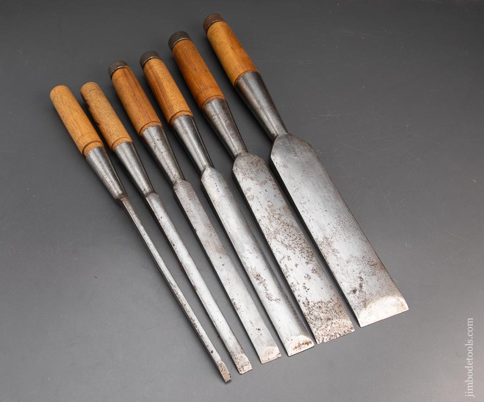 MINT & UNUSED! Set of Six NEW OLD STOCK Heavy Framing Chisels by PS&W - 94233