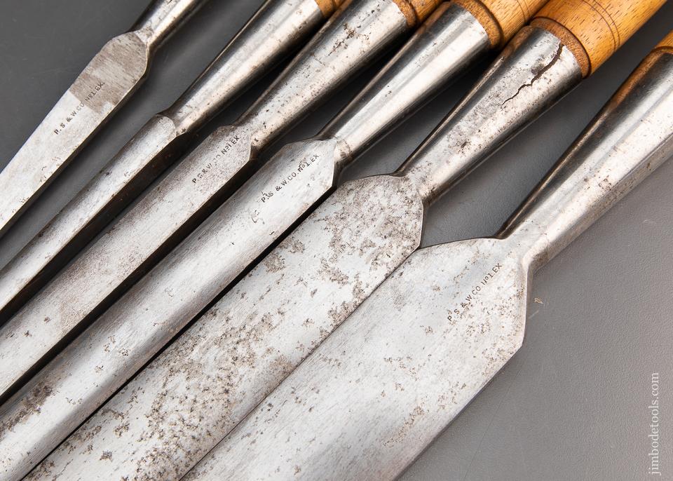 MINT & UNUSED! Set of Six NEW OLD STOCK Heavy Framing Chisels by PS&W - 94233