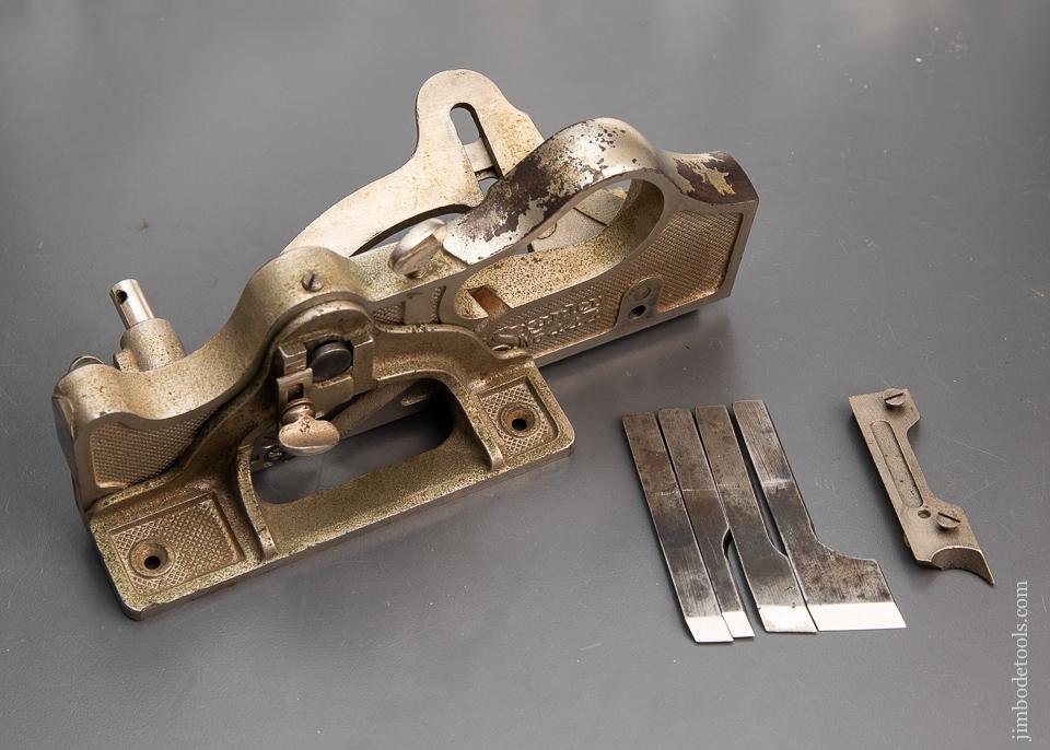 RARE and Fine! STANLEY No. 444 Dovetailed Plane COMPLETE with All Four Cutters and Both Spur Blocks! - 94262