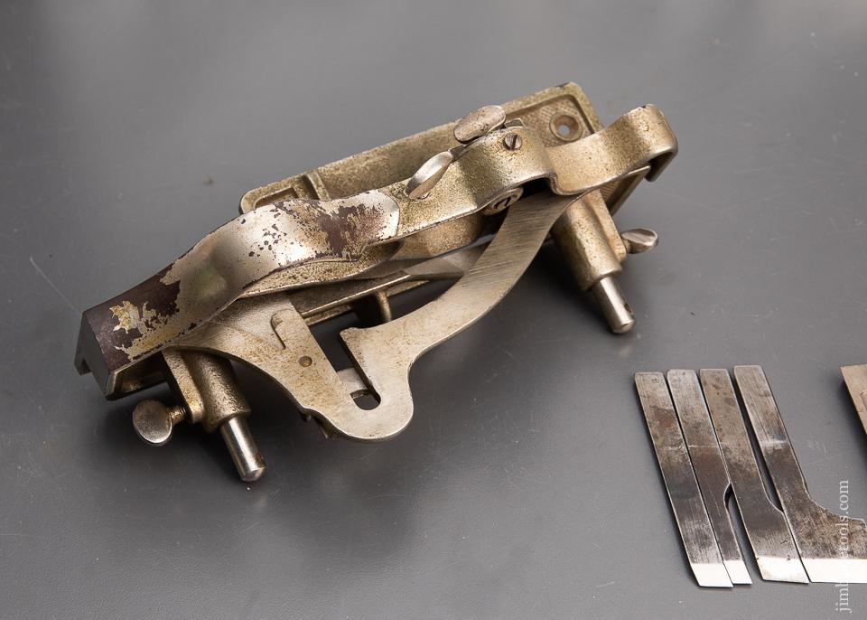 RARE and Fine! STANLEY No. 444 Dovetailed Plane COMPLETE with All Four Cutters and Both Spur Blocks! - 94262