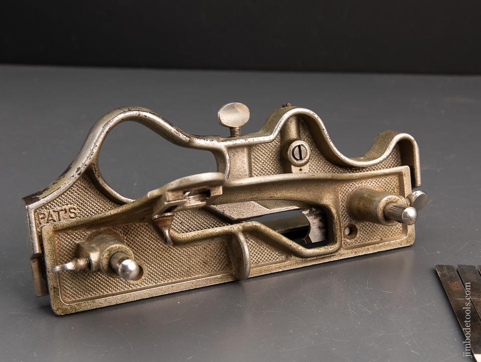 RARE and Fine! STANLEY No. 444 Dovetailed Plane COMPLETE with All Four Cutters and Both Spur Blocks! - 94262