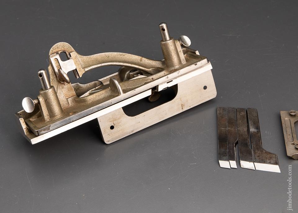 RARE and Fine! STANLEY No. 444 Dovetailed Plane COMPLETE with All Four Cutters and Both Spur Blocks! - 94262