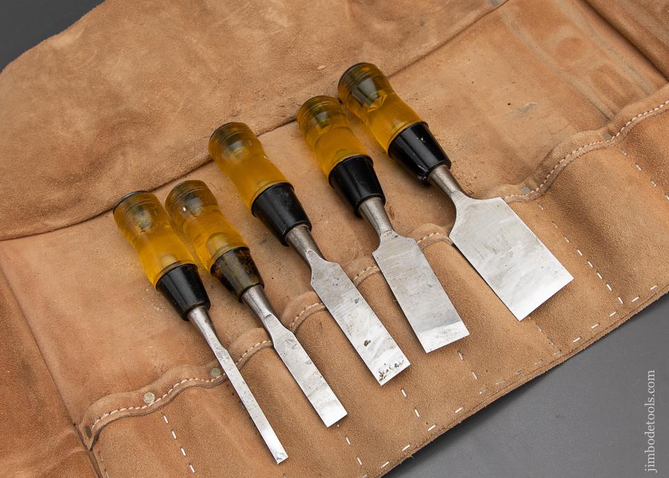 Five STANLEY No. 60 Wood Chisels in Roll - 94327
