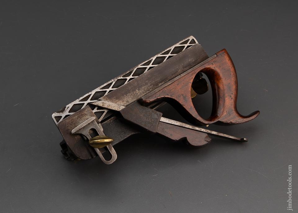 MORRIS Patent March 21, 1871 Type One Scissor Arm Plow Plane with One Iron and Original Paper Label! - 94358