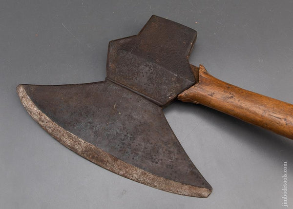 Spectacular! Pennsylvania Blacksmith Transitional Offset Single Bevel Broad Axe - 94381