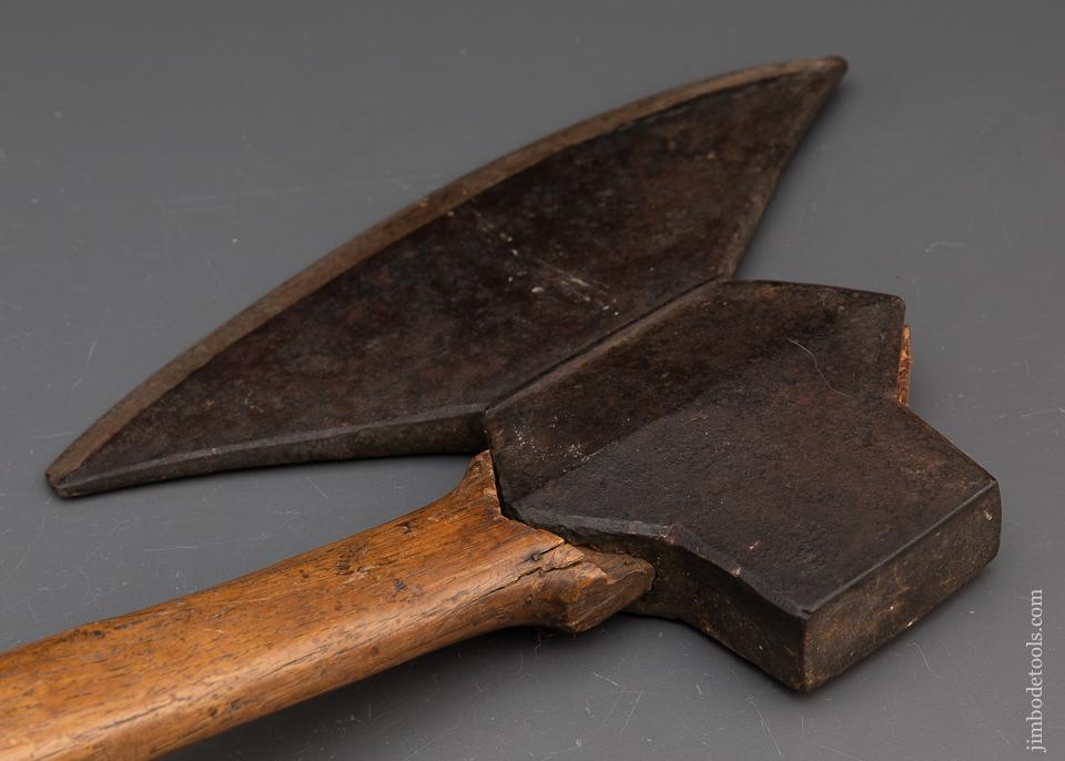Spectacular! Pennsylvania Blacksmith Transitional Offset Single Bevel Broad Axe - 94381