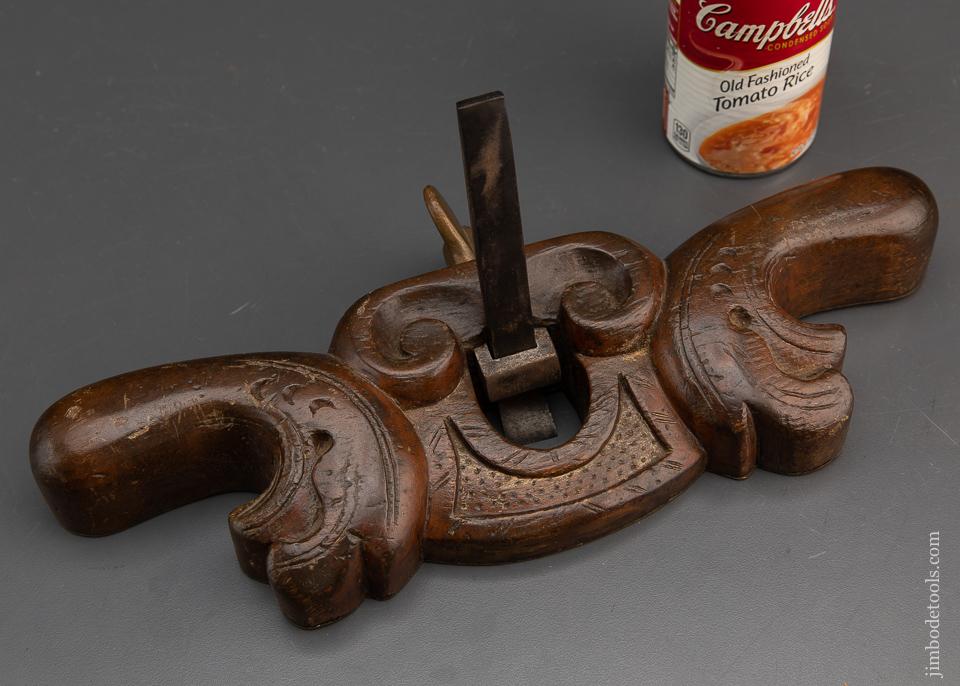 Gorgeous Carved Router Plane with Brass Sole - 94390U